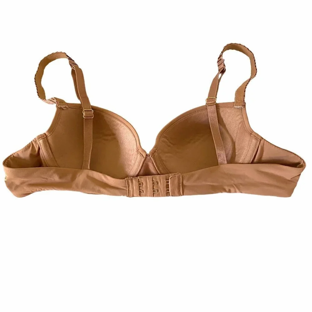 ThirdLove Women's 24/7 Class TShirt Memory Foam Pleated Strap Mocha Bra Size 34A